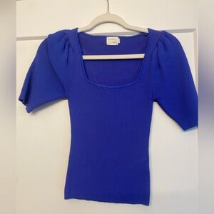 Dreamers Royal Blue Puff Sleeve Blouse